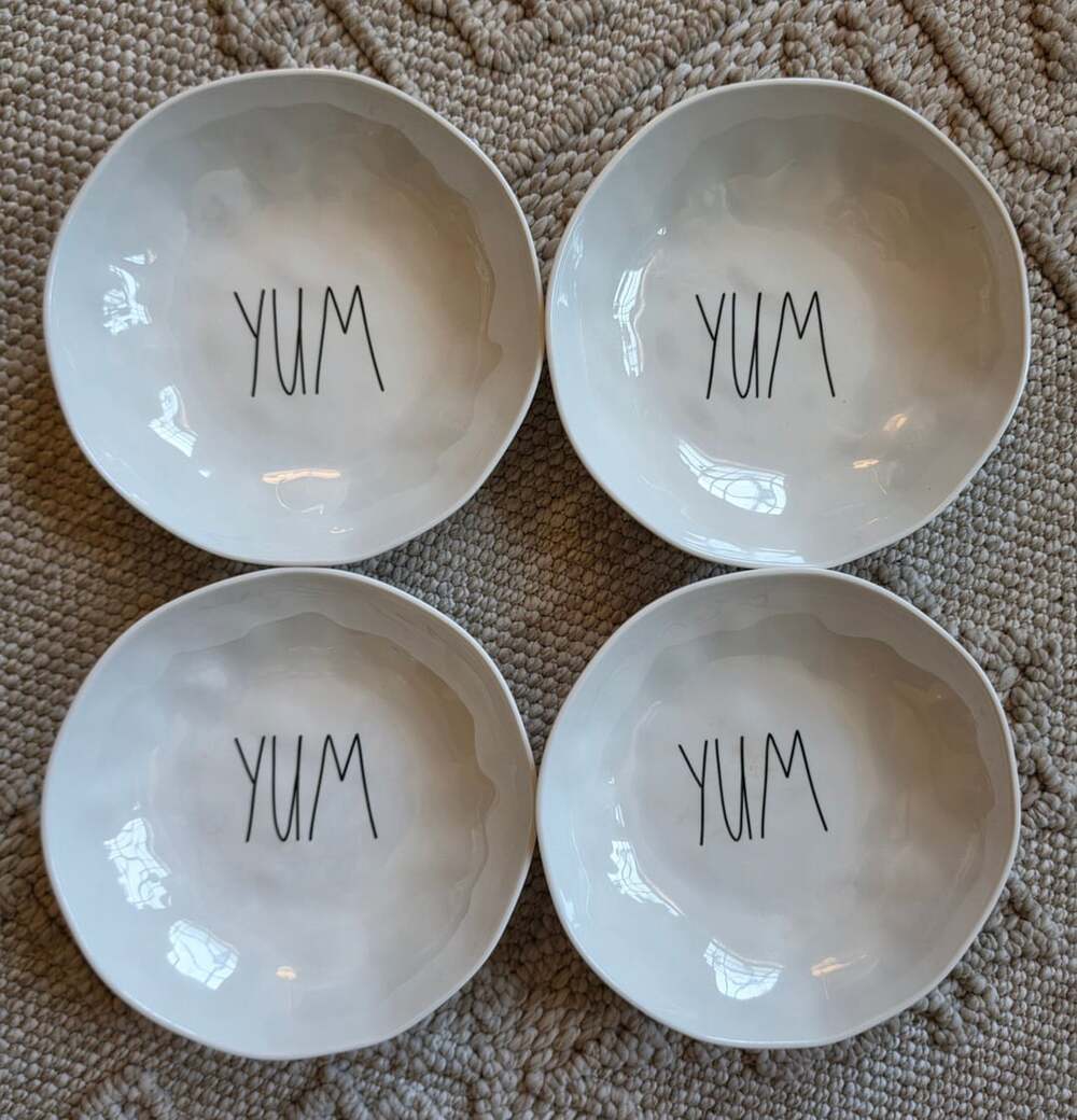 Rae Dunn Yum Melamine Bowls Artisan Collection Set Of 4